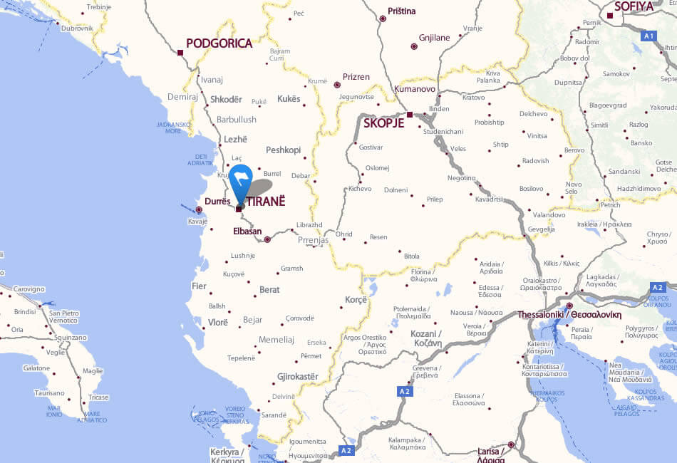 map of albania